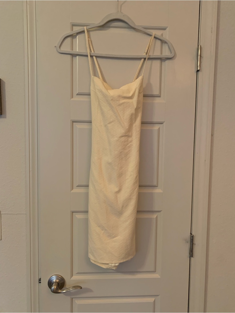 NWT Altar’D State Summer Spaghetti Strap Pastel Yellow Mini Picnic Dress Small